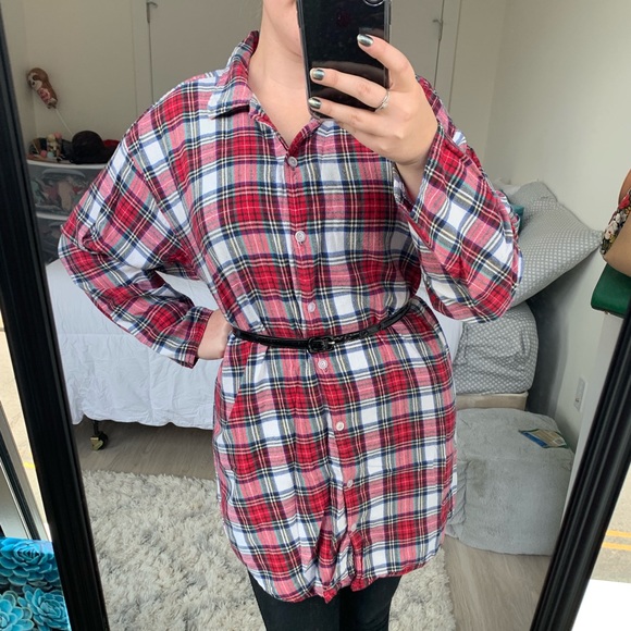 Vintage Plaid Flannel Dress - Picture 1 of 8